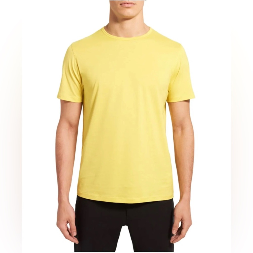 Theory Garment-dyed Cotton-jersey T-shirt in Cyber Yellow, Size XXL New with Tag